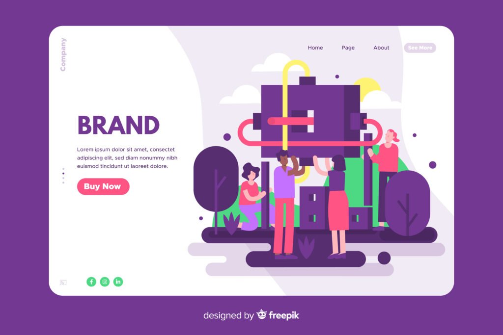 Team building a brand on a digital platform – concept for D2C brand development