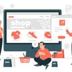 Customers browsing a D2C eCommerce store on a desktop - buying clothing and accessories online